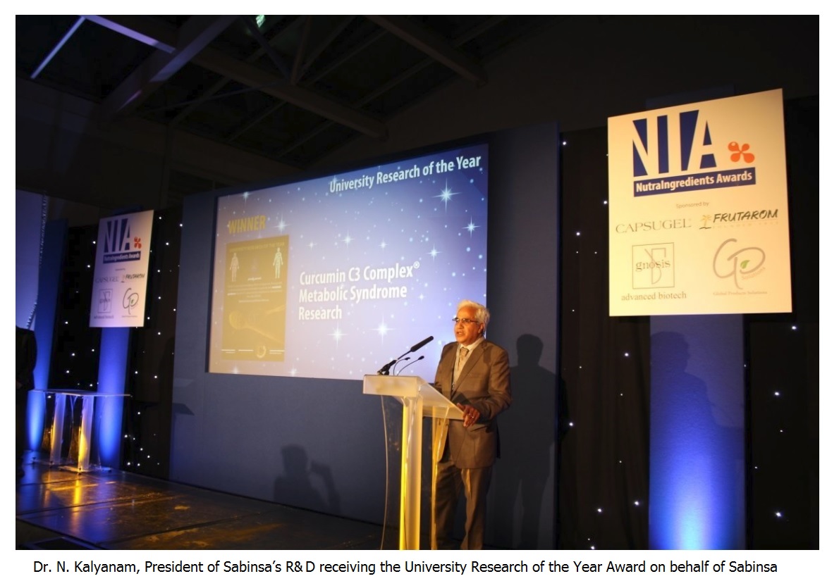 Metabolic syndrome study on Sabinsa’s Curcumin C3 Complex® honored with university research of the year award