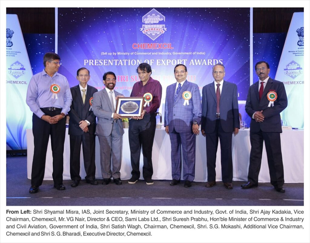 Sabinsa parent company Sami Labs honored with outstanding export award