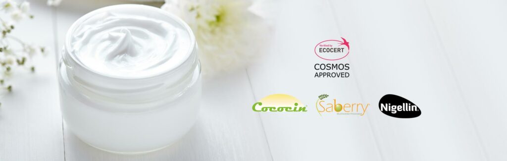 Sabinsa Cosmeceutical Ingredients COSMOS Approved: Cococin™, Saberry®, and Nigellin® Amber