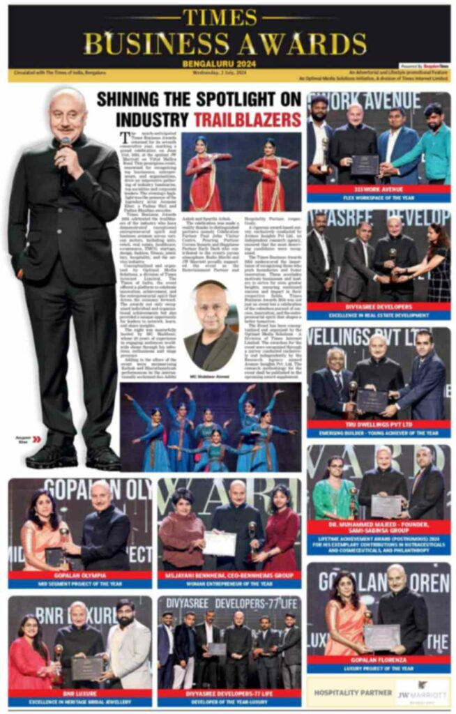 Sabinsa Founder Dr. Muhammed Majeed Honored with Times Business Awards Lifetime Achievement Award (Posthumous)